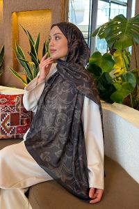 Lamelif Etnik Desen Ferah Şal Haki