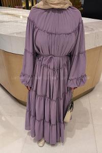 Eggplant Purple Crew Neck Viscose Fabric Dresess