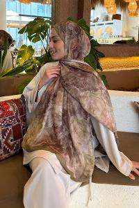 Lamelif Gül Çiçek Desen Ferah Şal Mint Yeşili