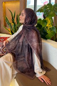 Lamelif Gül Çiçek Desen Ferah Şal Siyah Soft Yeşil