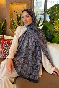 Lamelif Halka Desen Ferah Şal Antrasit