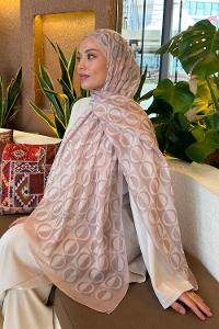 Lamelif Halka Desen Ferah Şal Bej