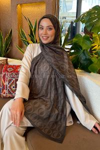 Lamelif Halka Desen Ferah Şal Haki