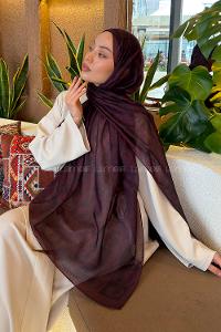 Lamelif Halka Desen Ferah Şal Koyu Bordo