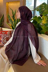 Lamelif Halka Desen Ferah Şal Koyu Bordo