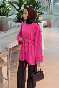 Candy Pink Crew Neck Long Arm Sweatshirt