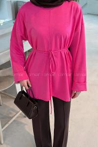 Candy Pink Crew Neck Long Arm Sweatshirt