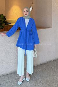 Saxe Long Arm Linen Kimono