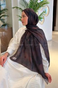 Lamelif Batik Desen Soft Şal Acı Kahve