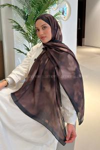 Lamelif Batik Desen Soft Şal Soft Kahve