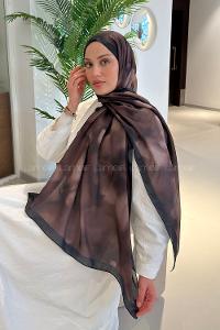 Lamelif Batik Desen Soft Şal Soft Kahve