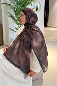 Lamelif Batik Desen Soft Şal Soft Kahve