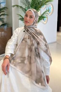 Lamelif Batik Desen Soft Şal Taş