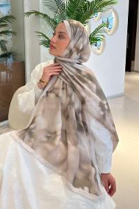 Lamelif Batik Desen Soft Şal Taş