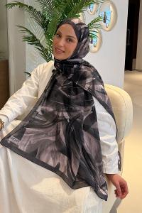 Lamelif Brush Desen Soft Şal Antrasit