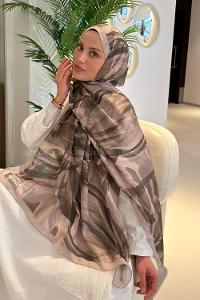 Lamelif Brush Desen Soft Şal Bej