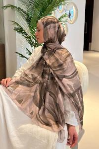 Lamelif Brush Desen Soft Şal Bej