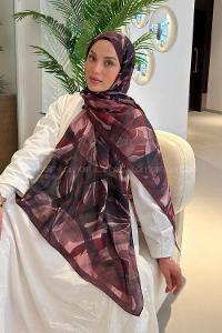 Lamelif Brush Desen Soft Şal Bordo