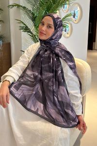 Lamelif Brush Desen Soft Şal Eflatun