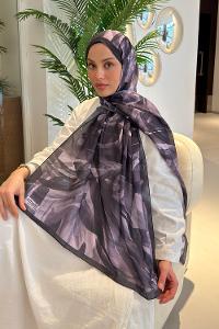 Lamelif Brush Desen Soft Şal Eflatun