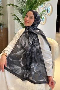 Lamelif Brush Desen Soft Şal Siyah