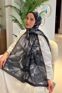 Lamelif Brush Desen Soft Şal Siyah