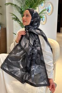 Lamelif Brush Desen Soft Şal Siyah