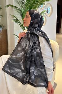 Lamelif Brush Desen Soft Şal Siyah