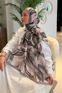 Lamelif Brush Desen Soft Şal Toprak