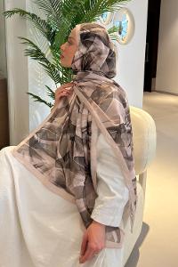 Lamelif Brush Desen Soft Şal Vizon