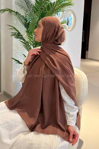 Lamelif Comfort Pamuk Şal Tozlu Kahve