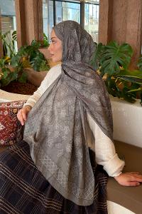 Lamelif Geometrik Desen Bambu Şal Adaçayı