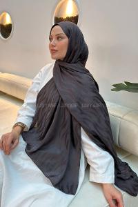 Lamelif  Shine Desen Ayrobin Floş Jakar  Şal Anrasit