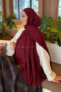 Lamelif Organik Premium Şal Bordo
