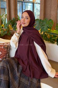 Lamelif Organik Premium Şal Koyu Bordo