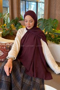 Lamelif Organik Premium Şal Koyu Bordo