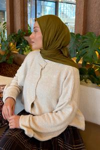 Lamelif Bambu Eşarp Asker Yeşili