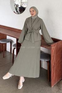 Lamelif Ceketli Jile Takım Haki