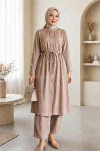 Mink Neckband Long Arm Cupra Regular Trousers Comfortable Suit