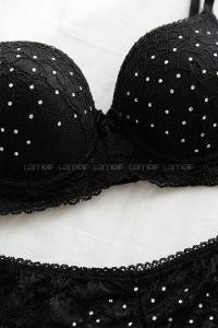 Black Cotton Fabric Underwire Unsupport 