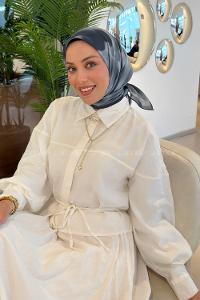 Lamelif Batik Desen Soft Eşarp Antrasit