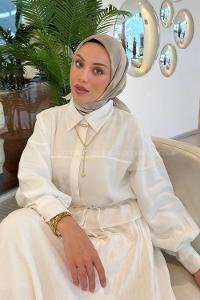 Lamelif Batik Desen Soft Eşarp Bej