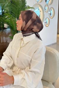 Lamelif Batik Desen Soft Eşarp Camel