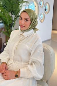 Lamelif Batik Desen Soft Eşarp Mint Yeşili