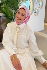 Lamelif Batik Desen Soft Eşarp Şeker Pembe