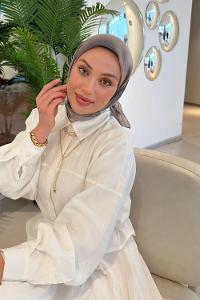 Lamelif Batik Desen Soft Eşarp Vizon