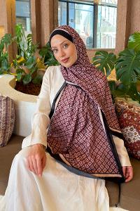 Lamelif  Etnik Desen Bambu Şal Şeker Pembe