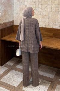 Lamelif Raşel Kimono Takım Soft Kahve