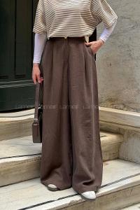 Lamelif Tensel Salaş Pantolon Acı Kahve