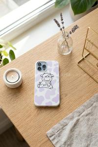 Lamelif  ıPhone 13-14 İnek Baskılı Telefon Kılıfı